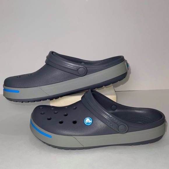 New Crocs Crocband II Charcoal Light Gray Clogs Sandals Shoe 11989 Size M-8 W-10 main image 4